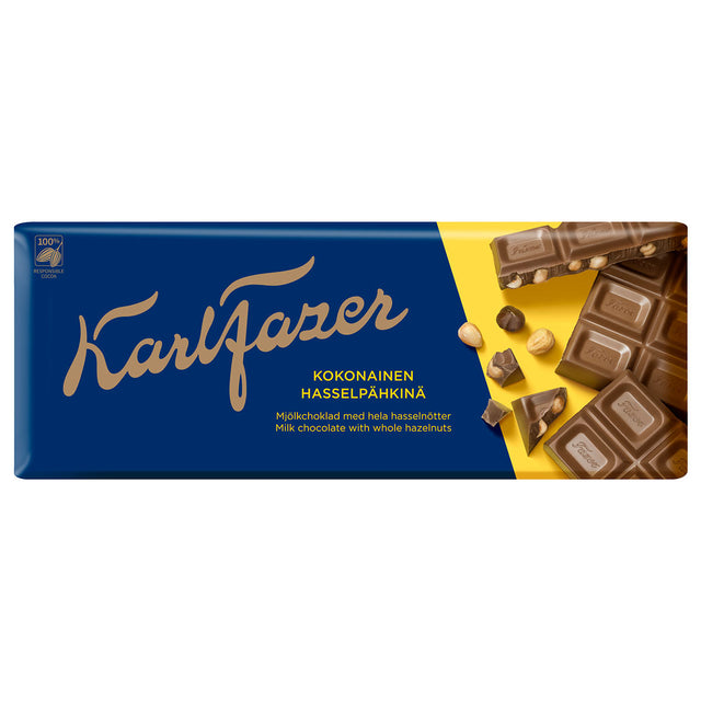 Fazer Karl Fazer Milk Chocolate With Whole Hazelnuts - 200 grams