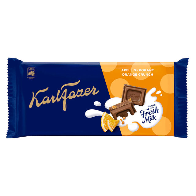 Fazer Karl Fazer Orange Brittle Milk Chocolate - 145 grams