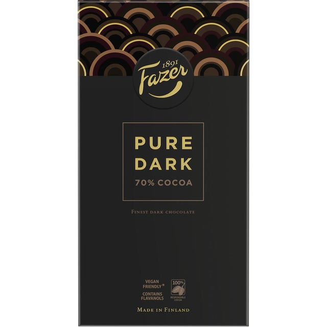 Fazer Pure Dark 70% Cocoa dark chocolate - 95 g