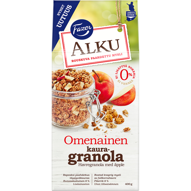 Fazer Alku Oat granola with apple - 400 g