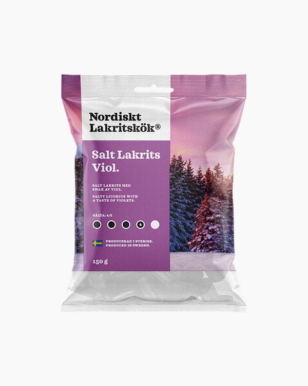 Nordiskt Lakritskök Salted Licorice, Violet - 150 grams