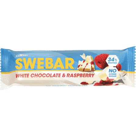 SWEBAR Original White Chocolate & Raspberry, No Added Sugar - 50 grams
