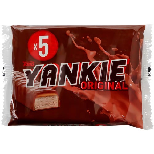 Paquete de 5 barras de chocolate Toms Yankie, 200 gramos