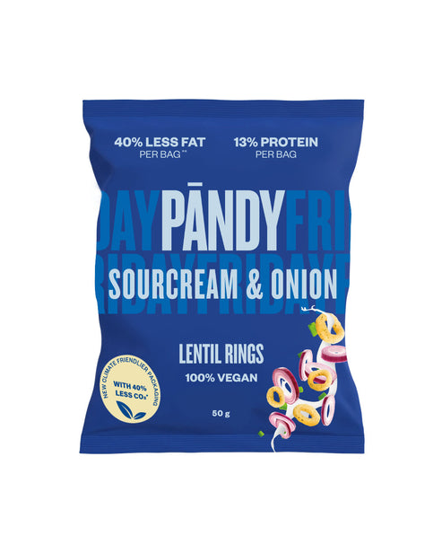 Pändy Lentil Rings, Sourcream & Onion - 50 grams