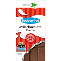 Green Star Lactose Free Milk Chocolate, Creme - 100 grams