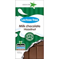 Green Star Lactose Free Milk Chocolate, Hazelnut