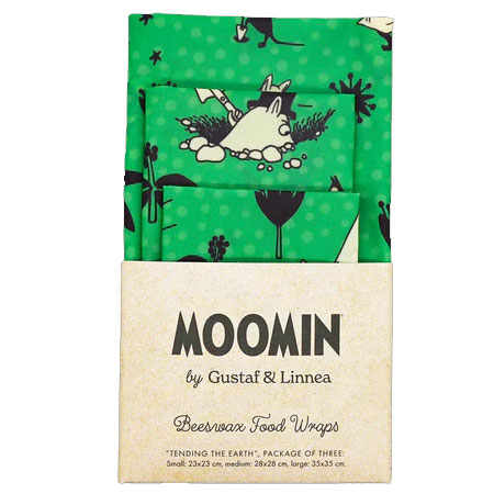 Gustaf & Linneas x Moomin Beeswax Cloth, "Tending the earth"