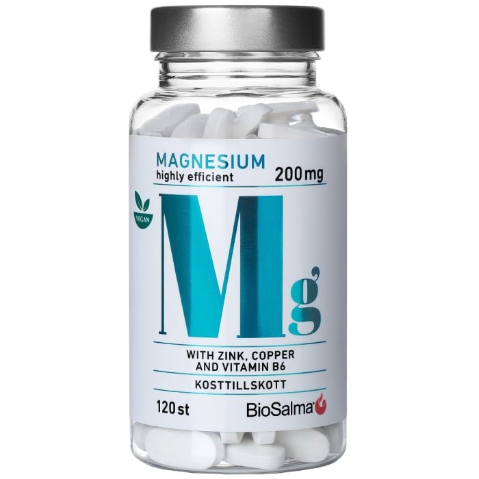 BioSalma Magnesium 200mg + Zinc, Copper, B6 - 120 tablets