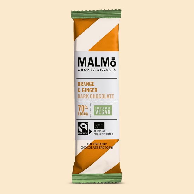 Malmö Chokladfabrik Orange & Ginger 70% - 25 grams