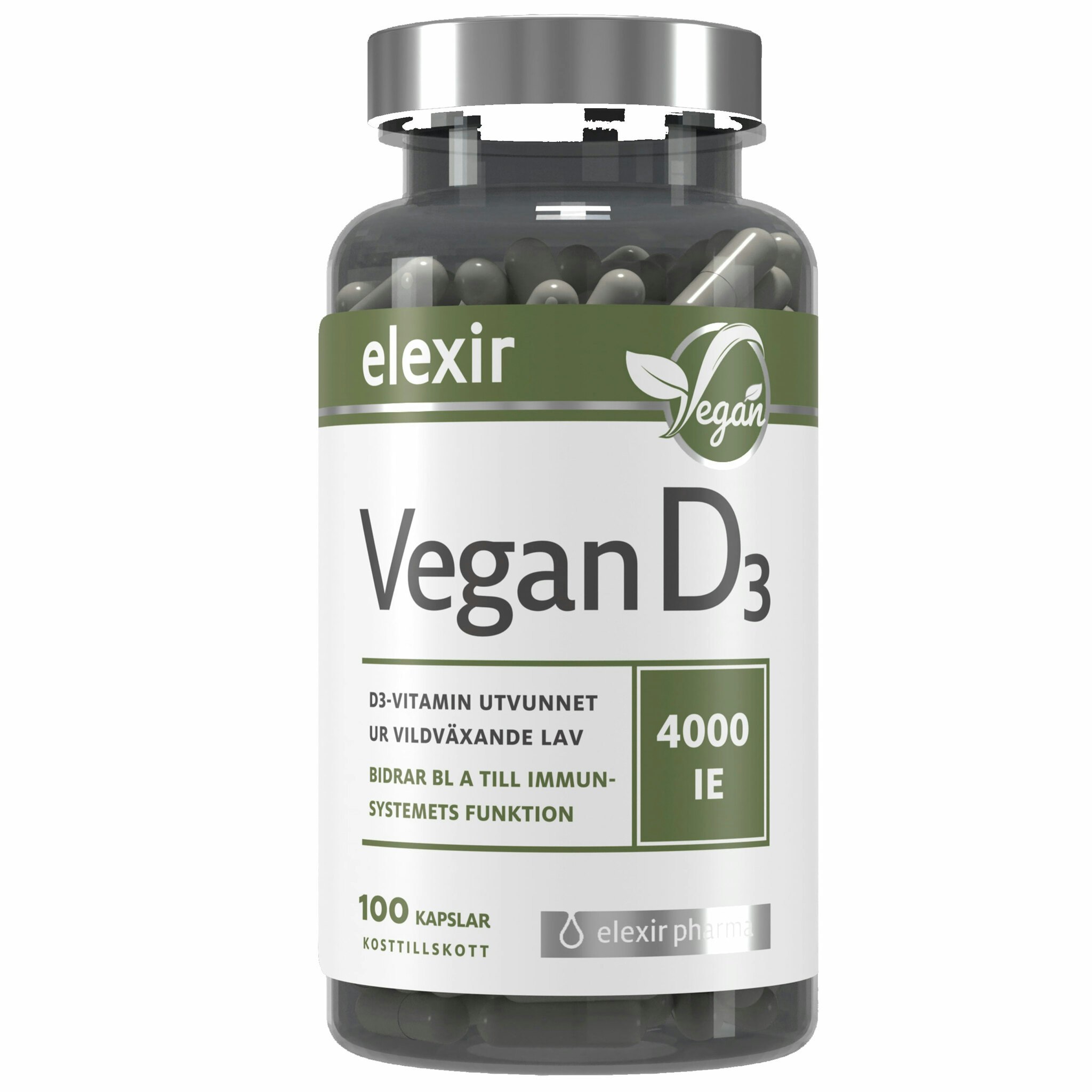 Elexir Pharma Vitamin D3 vegan 4000 IU - 100 capsules