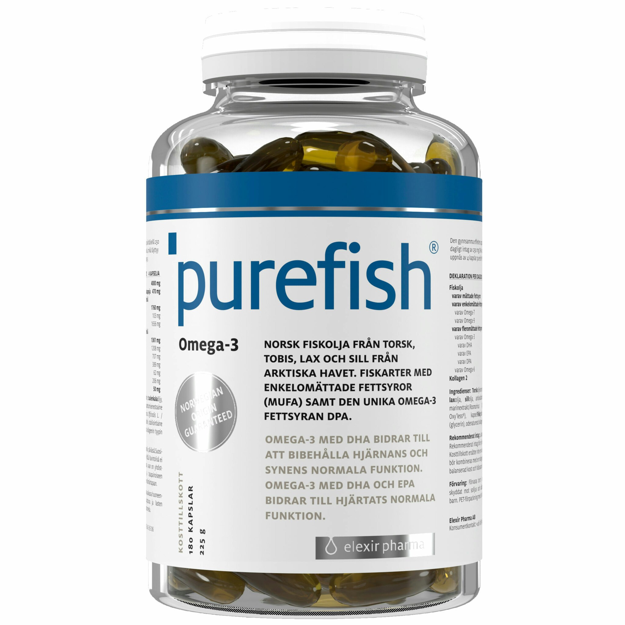 Elexir Pharma Purefish Omega-3 - 180 capsules