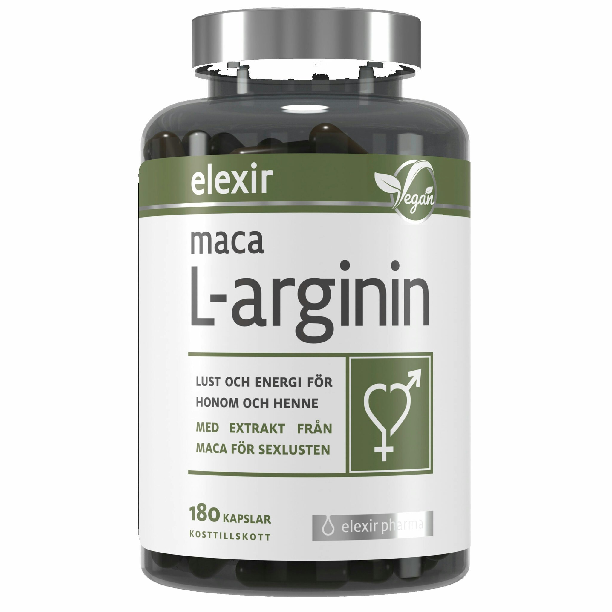Elexir Pharma Maca L-arginine - 180 capsules