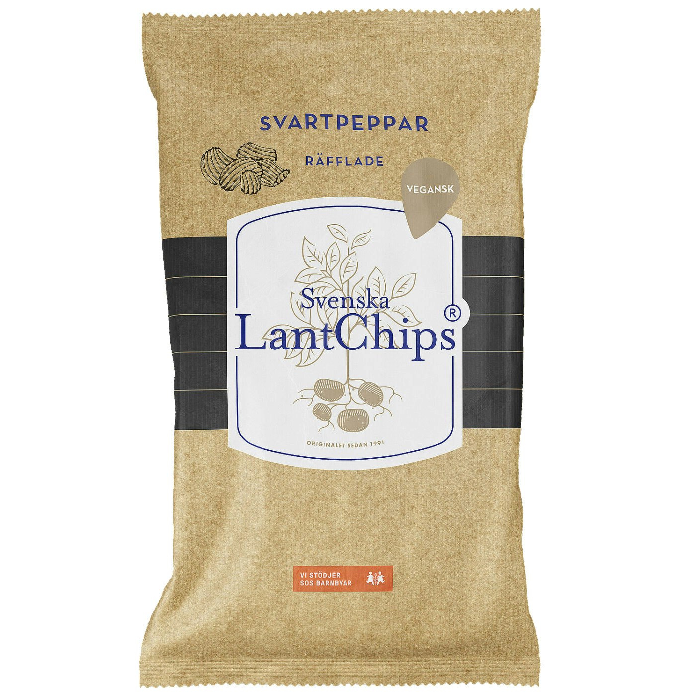 Svenska Lantchips Black Pepper - 200 grams