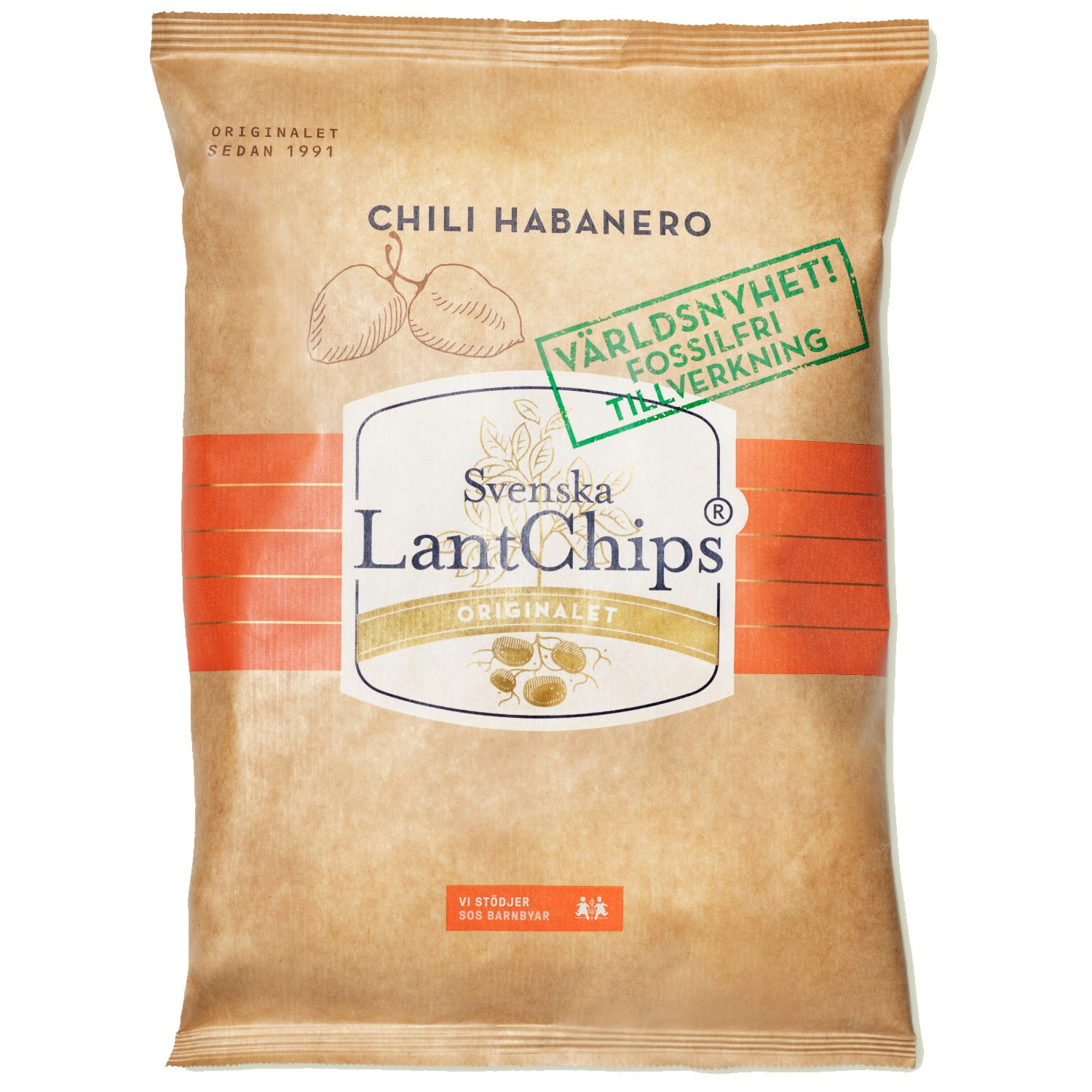 Svenska Lantchips Chili Habanero - 200 grams