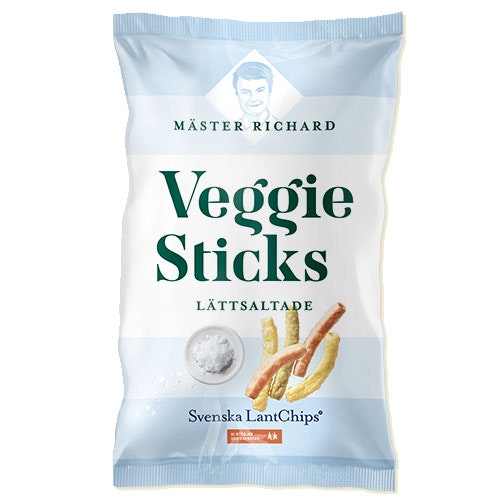 Svenska Lantchips Mäster Richard Veggie Sticks, Lightly Salted - 80 grams