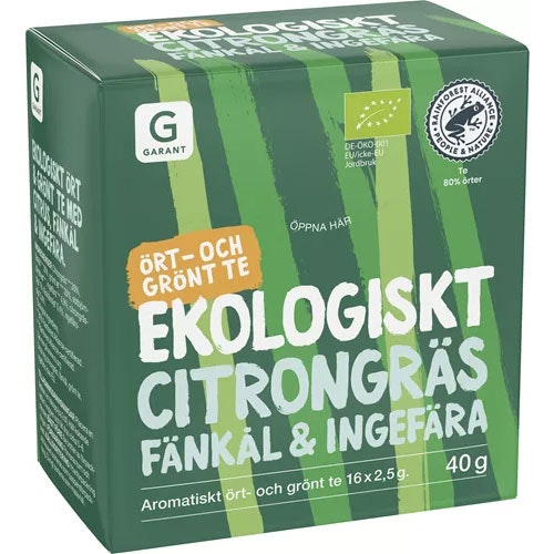Garant Organic Tea, Lemongrass, Fennel & Ginger - 16 bags