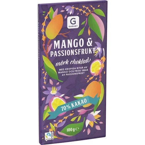 Garant Dark Chocolate, Mango & Passionfruit - 100 grams