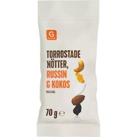Garant Mix of dry-roasted nuts, raisins and coconut - 70 grams