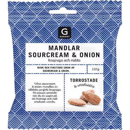 Garant Almonds, Sourcream & Onion - 100 grams