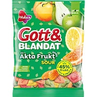 Malaco Gott & Blandat Real Fruit, Sour - 180 grams