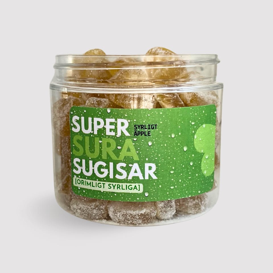 Pastillfabriken Super Sour "Sugisar", Manzana Ácida - 120 gramos