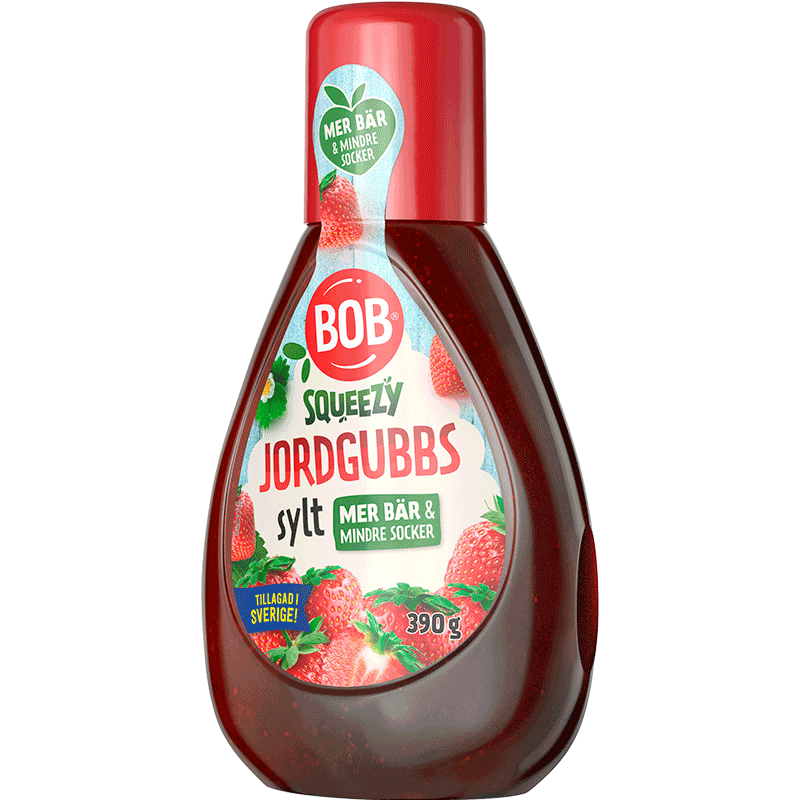 Bob Squeezy, Strawberry Jam, 30% Less Sugar - 390 grams