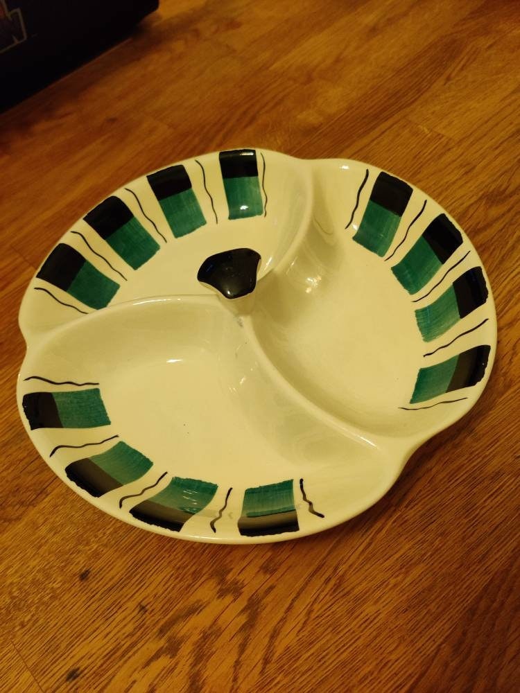 Jie, Gantofta, three part Bowl, Ella Bergstrand, nr 9, made in Sweden, original, 1950s, ceramic