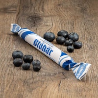 Franssons Polkagrisar Candy Cane, Blueberry - 50 grams