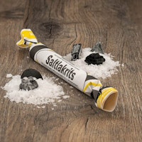 Franssons Polkagrisar Candy Cane, Salted Licorice - 50 grams