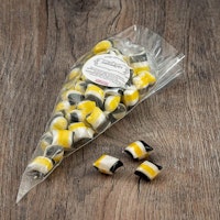 Franssons Polkagrisar Candy Cane, Salted Licorice - 140 grams