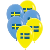 Balloons, Swedish Flag - 6 pcs
