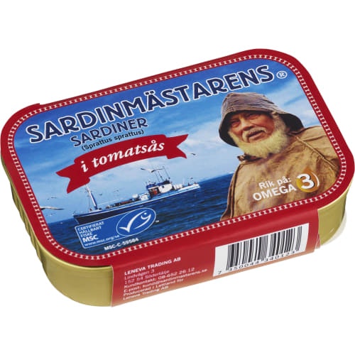 Sardinmästarens Sardinen, zart geräuchert in Tomatensauce - 100 Gramm