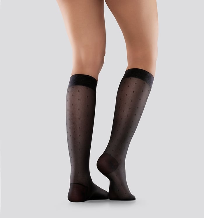 Mabs Nylon Dotted Knee High Socks