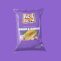 Redhead Potato Chips, Green & Garlic - 150 grams