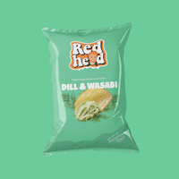 Redhead Potato Chips, Dill & Wasabi - 150 grams