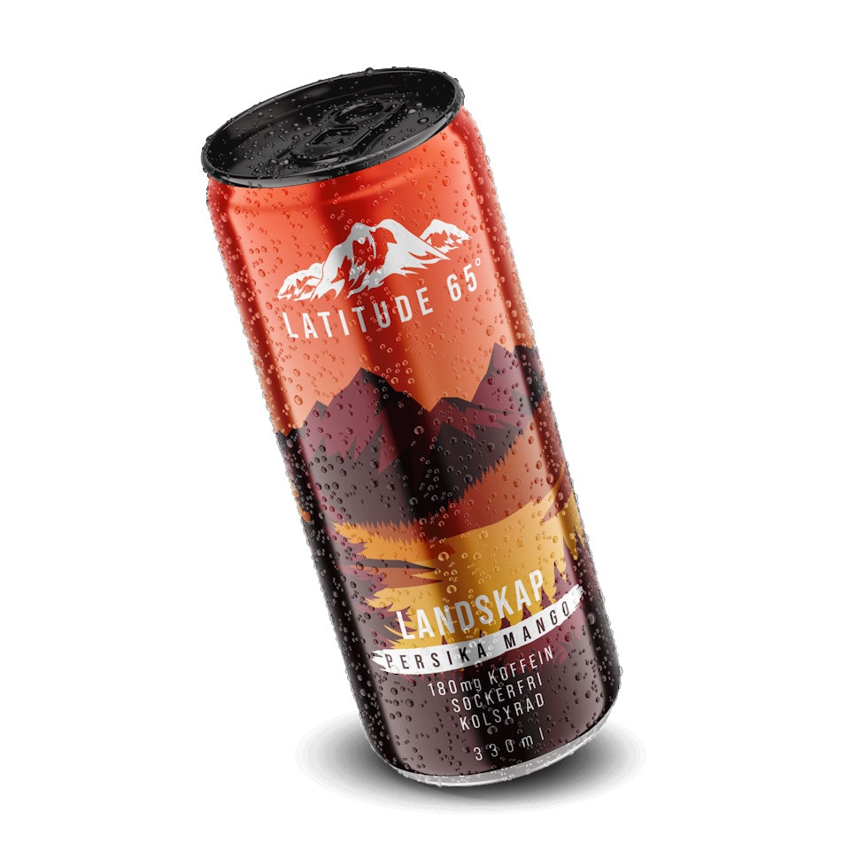 Latitude 65 Landskap Energy Drink, Peach/Mango - 330 ml