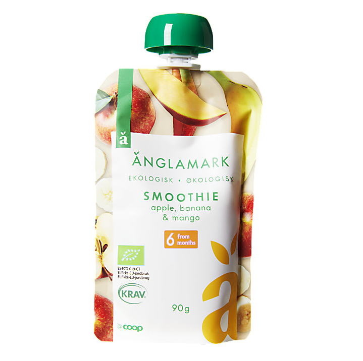Änglamark Organic Smoothie, Apple/Banana/Mango 6 months - 90 grams