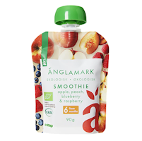 Änglamark Organic Smoothie, Apple/Peach/Blueberry/Raspberry 6 months - 90 grams