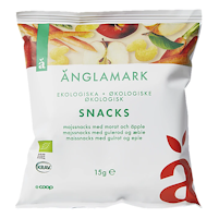 Änglamark Organic Corn Snacks, Carrot & Apple - 15 grams