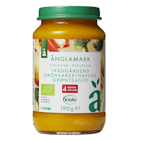 Änglamark Organic Babyfood, Garden Vegetables 4 months - 190 grams