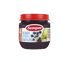 Semper Blueberry & Apple Puree, 4 Months - 125 grams