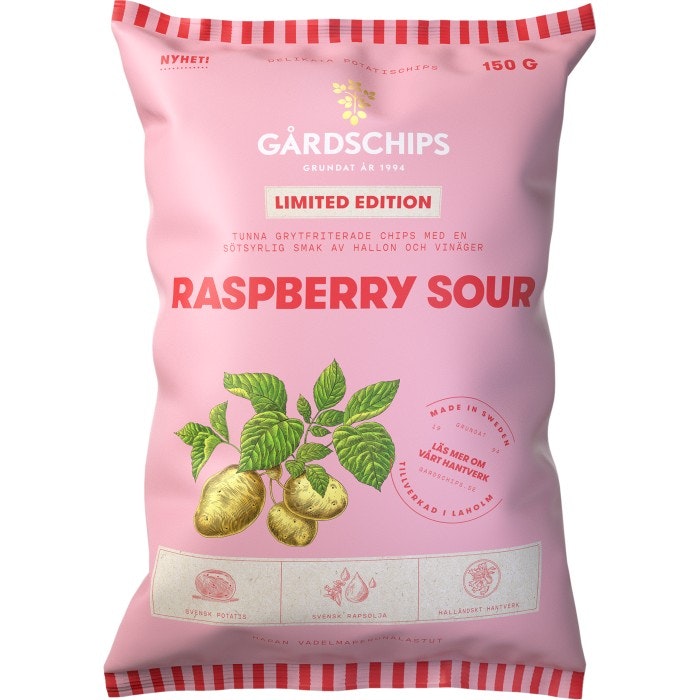 Gårdschips Raspberry Sour Limited Edition Chips - 150 grams