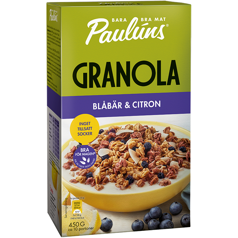 Paulúns Granola Blueberry and Lemon - 450 grams