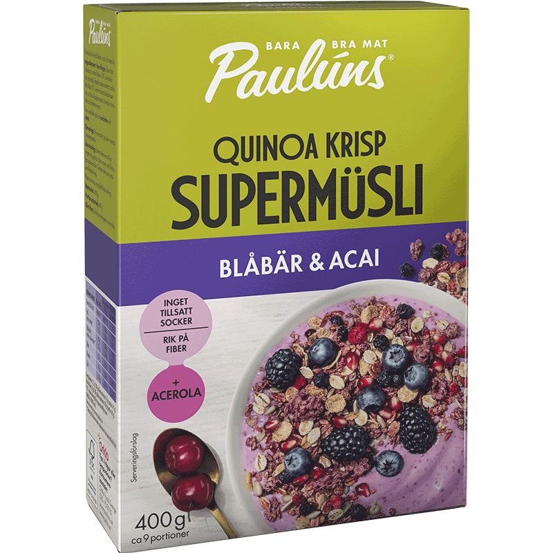 Paulúns Super Muesli Blueberry & Acai - 400 grams