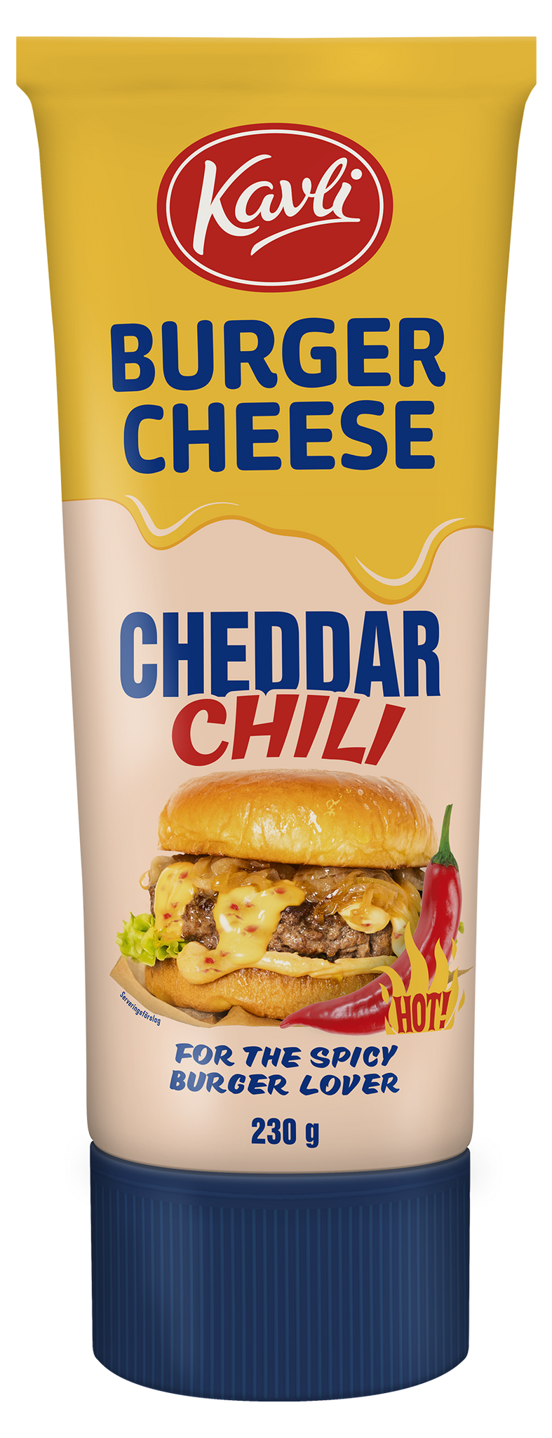 Kavli Soft Cheese, Burger Cheese Cheddar Chili - 230 grams