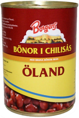 Borgens Brown Beans In Chili Sauce - 410 grams