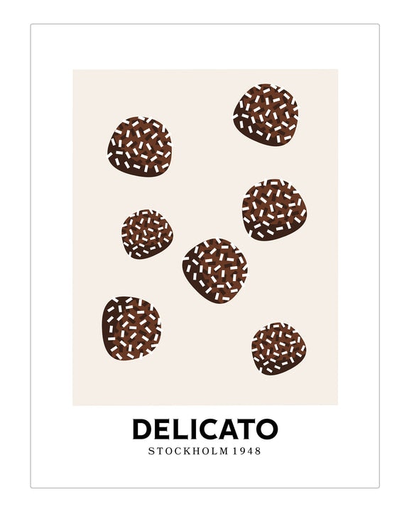 Delicato Poster, "Delicatoboll" Retro - 40x50 cm