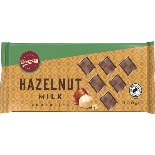Dazzley Milk Chocolate, Hazelnut - 250 grams