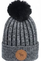 Robin Ruth Leather Stamp Pom Winter Hat - Sweden, grey