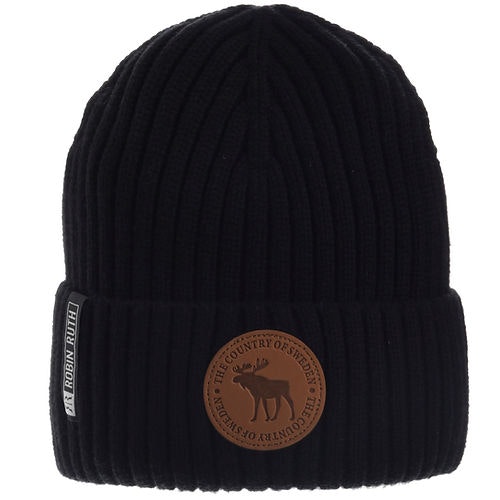 Robin Ruth Timeless Leather Stamp Winter Hat - Sweden, Black